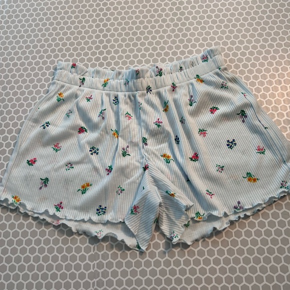 NWT Old Navy Light Blue Floral Ribbed Kids Pajama Set Size L (10-12) - Picture 3 of 5